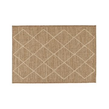 Rug indoor /outdoor polypropylene geometric natural rectangle 160 x 230cm kitimat inspire