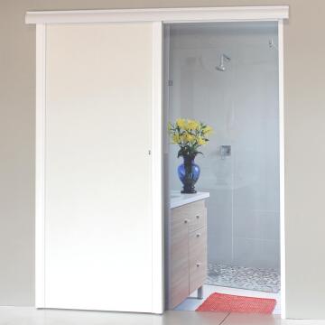 Interior Sliding Door kit with sliding mechanism MDF White-w890xh2050mm