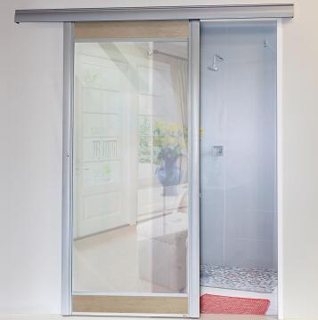 Interior Sliding Door kit with sliding mechanism Frosted Glass Frosted Glass / Memphis Cherry-w890xh2050mm