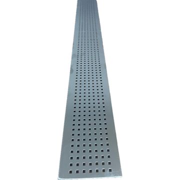 ACO Euroline Square Grating L1000xW118 100 Channel Brushed