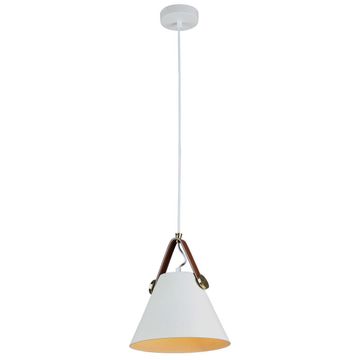 K Light Small Leather And Iron Cone Metal Pendant Lighting White