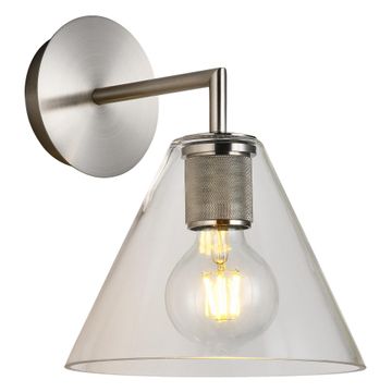 K Light Trends Cone Glass Wall Light Satin Silver