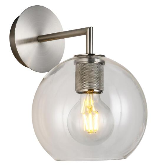 K Light Trends Ball Glass Wall Light Satin Silver
