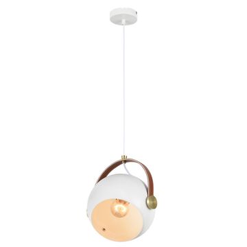 K Light Leather And Iron Ball Metal Pendant Lighting White