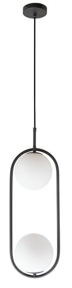 K Light Double Luna Pendant Light Charcoal Black