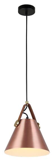 K Light Small Leather And Iron Cone Metal Pendant Lighting Copper