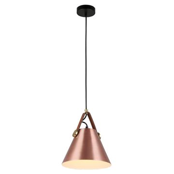 K Light Small Leather And Iron Cone Metal Pendant Lighting Copper