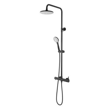 Bijiou Shower Column Wall Mount With Mixer Black