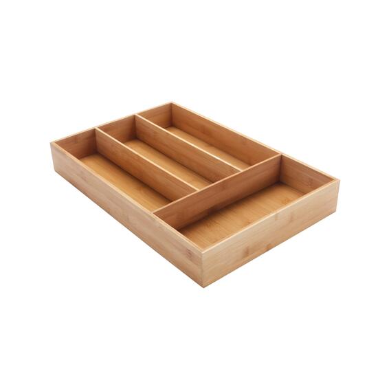 Delinia Rectangular Bamboo Kitchen Cutlery Tray 44.6x 29.4x 6.4cm  CUTLERY TRAY L30