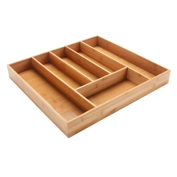 Delinia Bamboo Kitchen Cutlery Tray 44.6x 49.4x 6.4cm