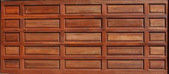 Garage door sectional meranti wood tuscan with studs-double-w4950xh2170mm