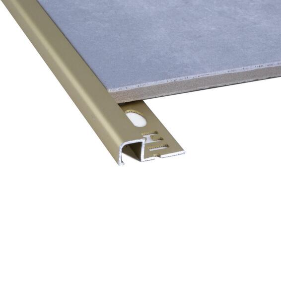 Aluminium Square Edge Trim Matt Gold 12mm 