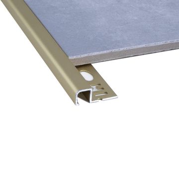 Aluminium Square Edge Trim Matt Gold 12mm 