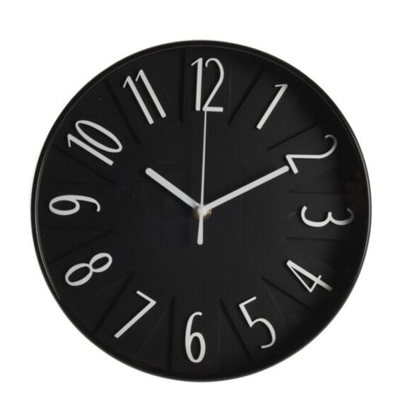 3D Jumbo Wall Clock Black 25cm