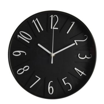 3D Jumbo Wall Clock Black 25cm