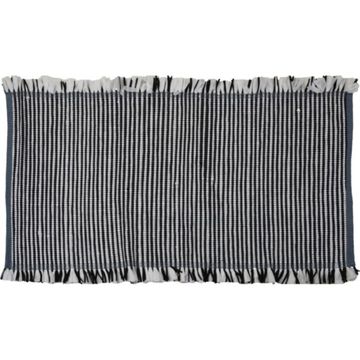Mono Chindi Fringed Rug 70x40cm