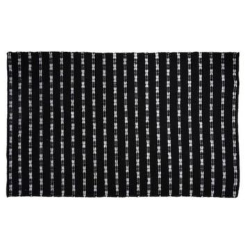 RUG ECOWEAVE HEM COTTON BLK 120X180CM