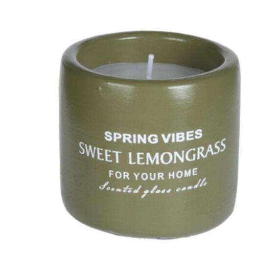 Scented Wax Candle Lemongrass 8x8cm