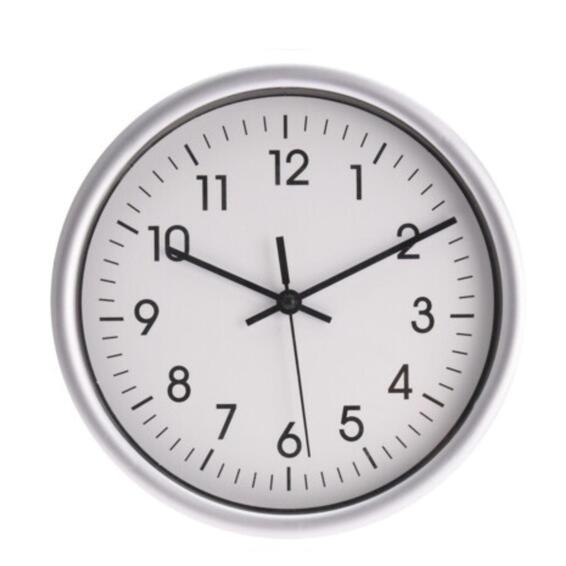 WALL CLOCK TIME MASTER SILVER 20CM