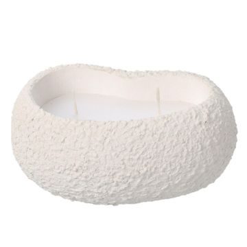 DALIA CANDLE BEIGE CEMENT POT 16X10X7