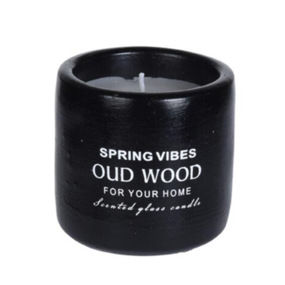 Scented Wax Candle Oud Wood 8x8cm