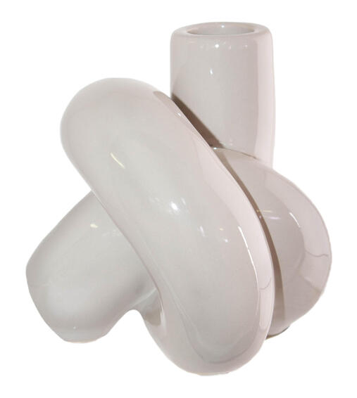 CANDLE HOLDER GLAZE BEIG 11X10CM