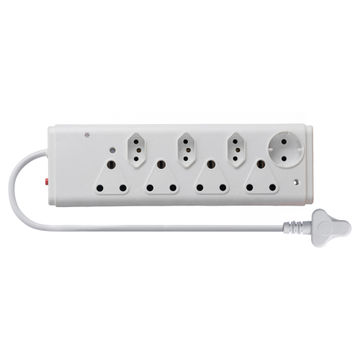 8Way Multiplug 4x16A 3xEuro 1xSchuko Wht