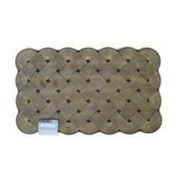 Doormat Rubber Plaited Rope Gold 45x75cm
