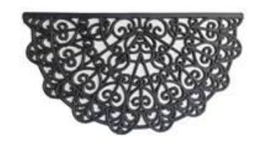 Doormat Rubber Cath Round Black 10mm 45x75cm