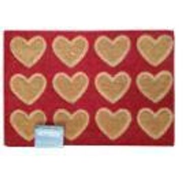 Doormat Coir Multi Heart Red 40x60cm