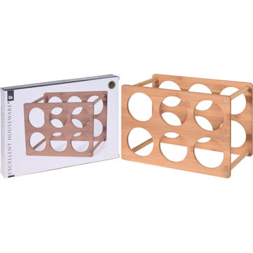 Kitchen Wine Rack Bamboo For 6 Bottles 6.5X17Cm