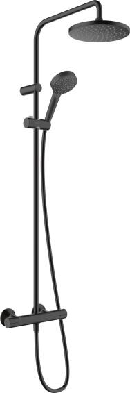 Hansgrohe vernis showerpipe blend 200 1jet ecosmart with thermostat matt black