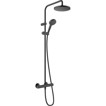 Hansgrohe vernis showerpipe blend 200 1jet ecosmart with thermostat matt black