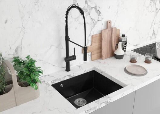Laveo Kitchen Sink Ibiza Undermount With Single Bowl Black L46Xw56Xd20Cm