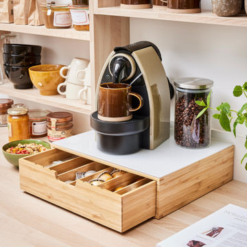 Delinia Coffee Pod Holder Bamboo W35.9 X D30.9 X H10.2Cm 