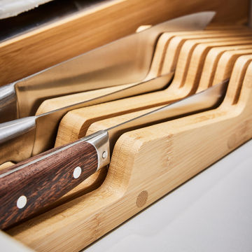 Delinia Knife Drawer Organiser Bamboo W10 X D39 X H5.3Cm
