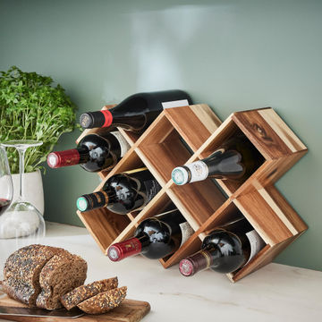 Delinia Wine Rack Acacia W43 X H29 X D14.5Cm