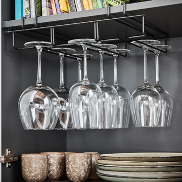 Delinia Wine Glass Rack Black Metal W37 X D30 X H8Cm