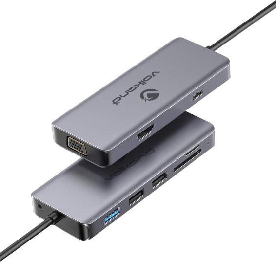 VolkanoX Core Interface Series USB Type C  - HDMI + VGA 3 USB + Card Reader + Audio + PD