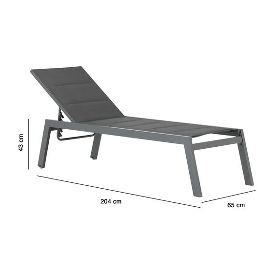 SUNBED NATERIAL BELA W/WHEELS ALU PADDED