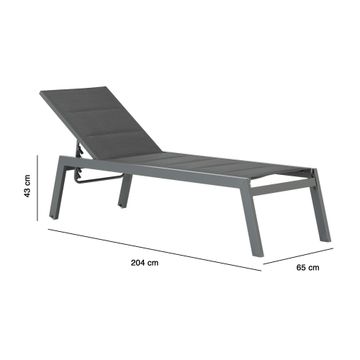 SUNBED NATERIAL BELA W/WHEELS ALU PADDED