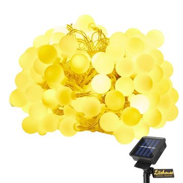 Litehouse 10m Solar Bubble Ball Warm White Fairy Lights - 100 LEDs