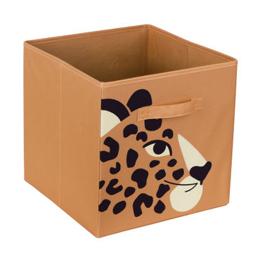 POLYESTER BOX L SPACEO LEOPARD 31X31X31