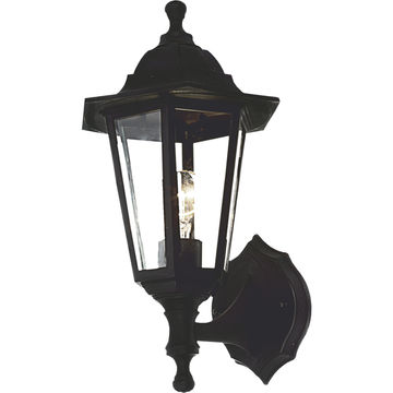 Brightstar Upfacing Plastic Outdoor Wall Lantern Light Black 