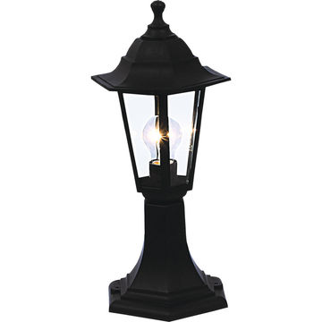 Brightstar Outdoor 6 Panel Lantern Pillar Light Black