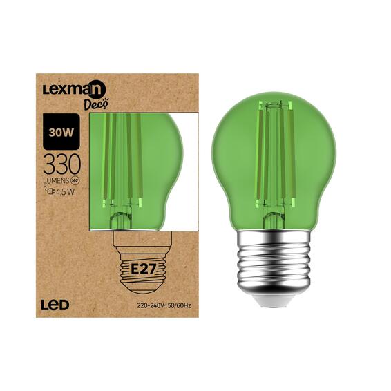 Lexman led filament light bulb g45 e27 4.5w green 