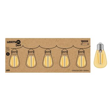 Lexman new22-setof 5 amber light bulb ip44 1.5w warm white e27