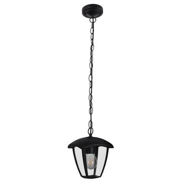Brightstar 4 Panel Outdoor Lantern Pendant Light Black