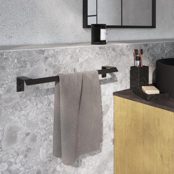 Sensea studio towel rail forged black 35cm