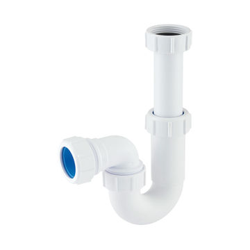 FULL PLASTIC S BASIN SYPHON, EXIT D32MM